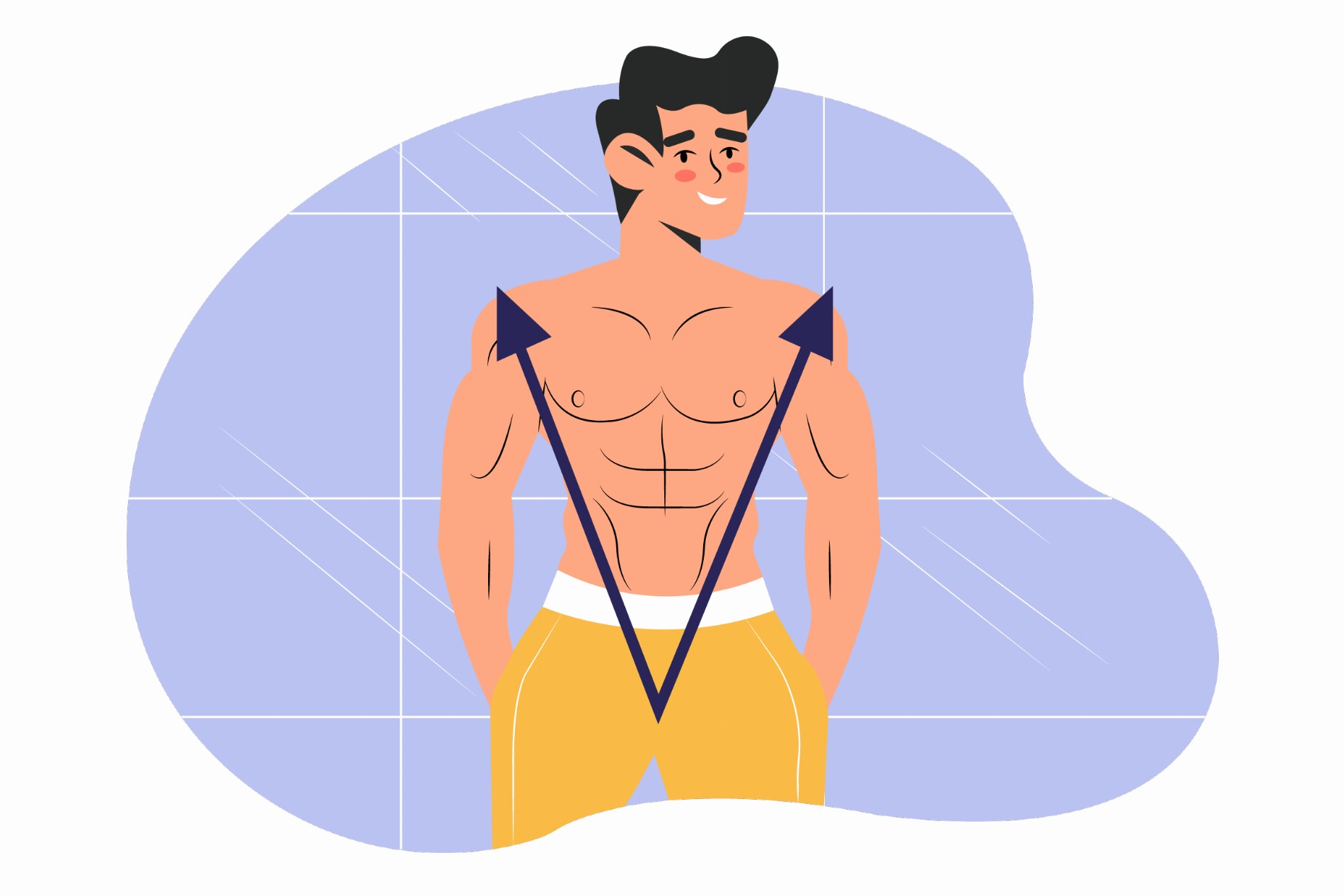 Get a muscular body in a Vshape